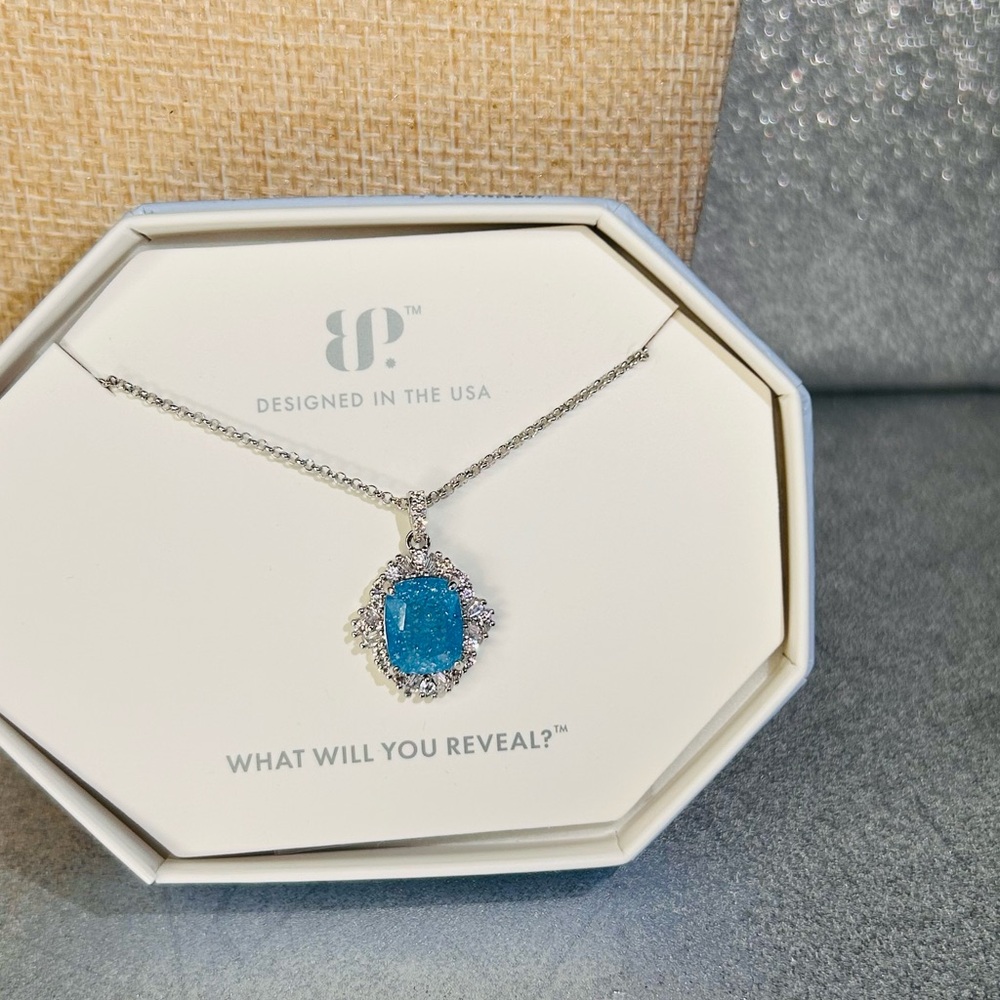 Bomb Party Aqua Blue Ice Crystal Necklace - Picture 3 of 5